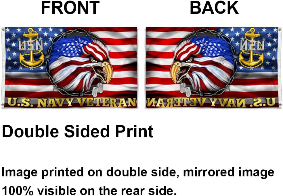 U.S. Eagles Veteran Flag American Eagle Flags outdoor indoor 3x5ft banner (Red) - Image 3