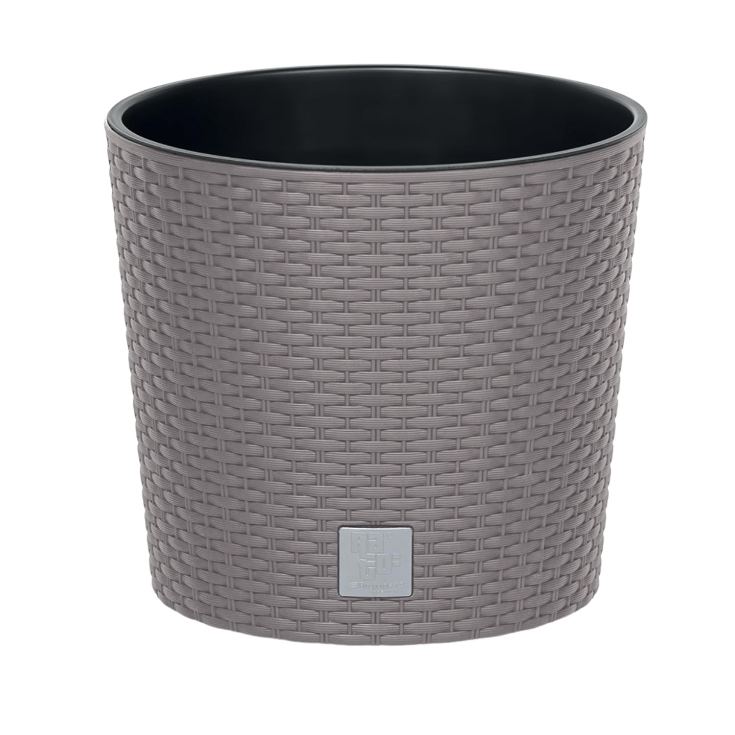 Prosperplast (, 25Cm - 7.5 Litres) Round Planter Plant Flower Pot Outdoor Garden Weatherproof With Insert Rattan Beige