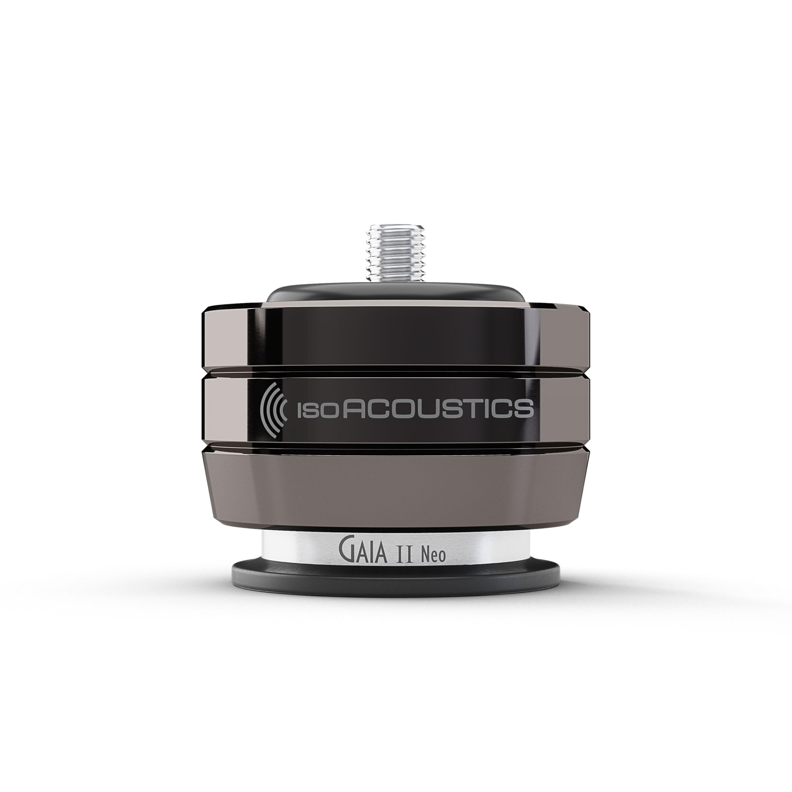 IsoAcoustics Gaia II Neo en cromo oscuro - Pies de aislamiento para altavoces y subwoofers de 55 kg o menos (juego de 4)
