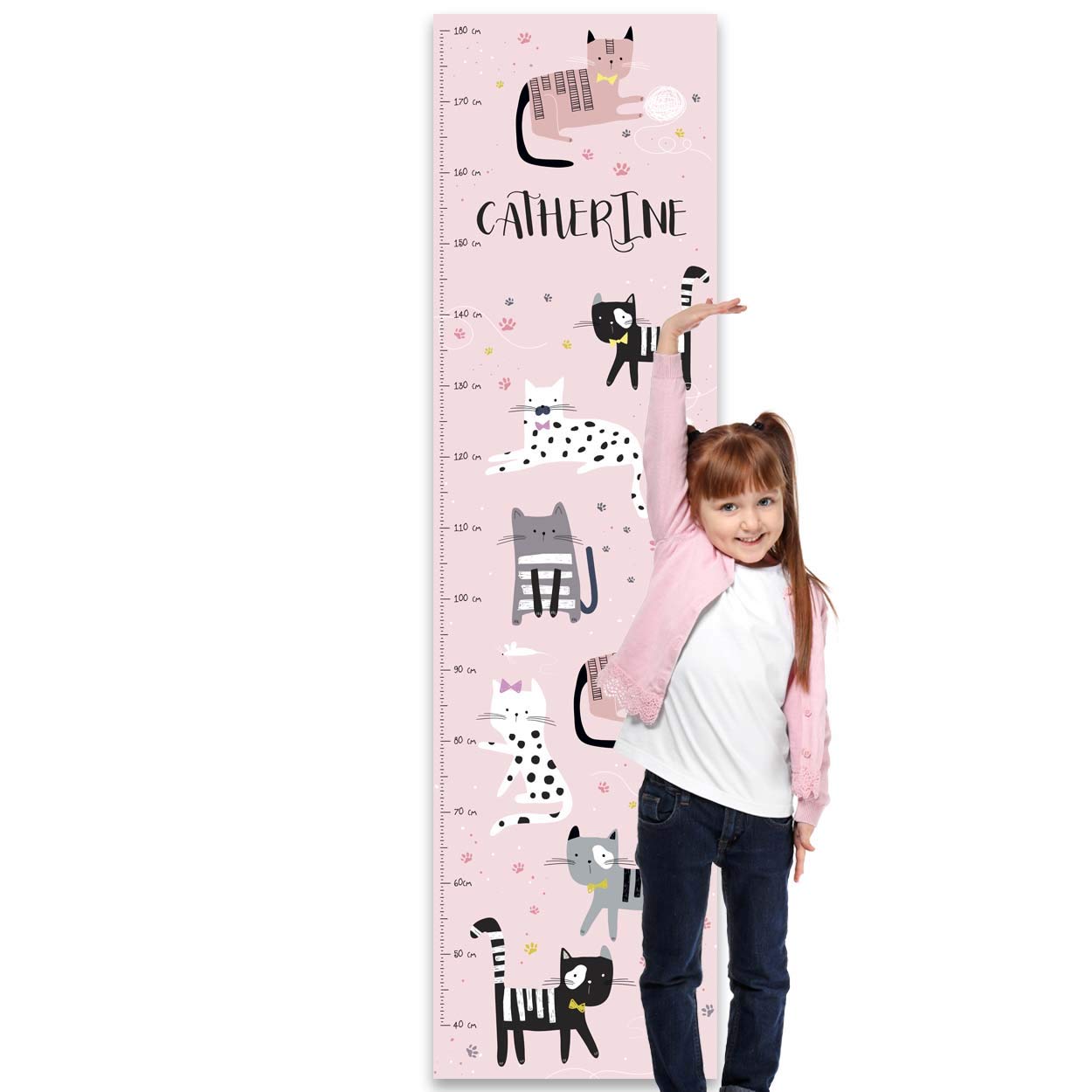 Paper Themes Personalised Height Chart - Cats