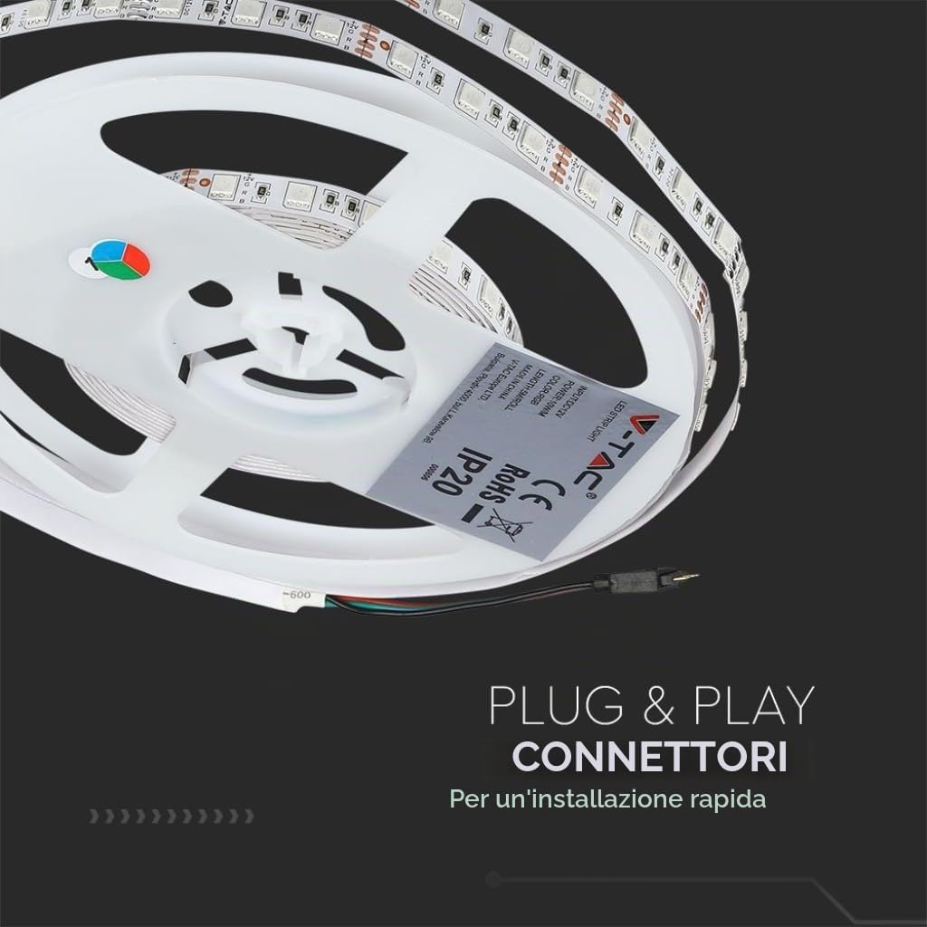 VT-5050 60 7W LED STRIP LIGHT COLORCODE:RGB SET IP20 EU PLUG