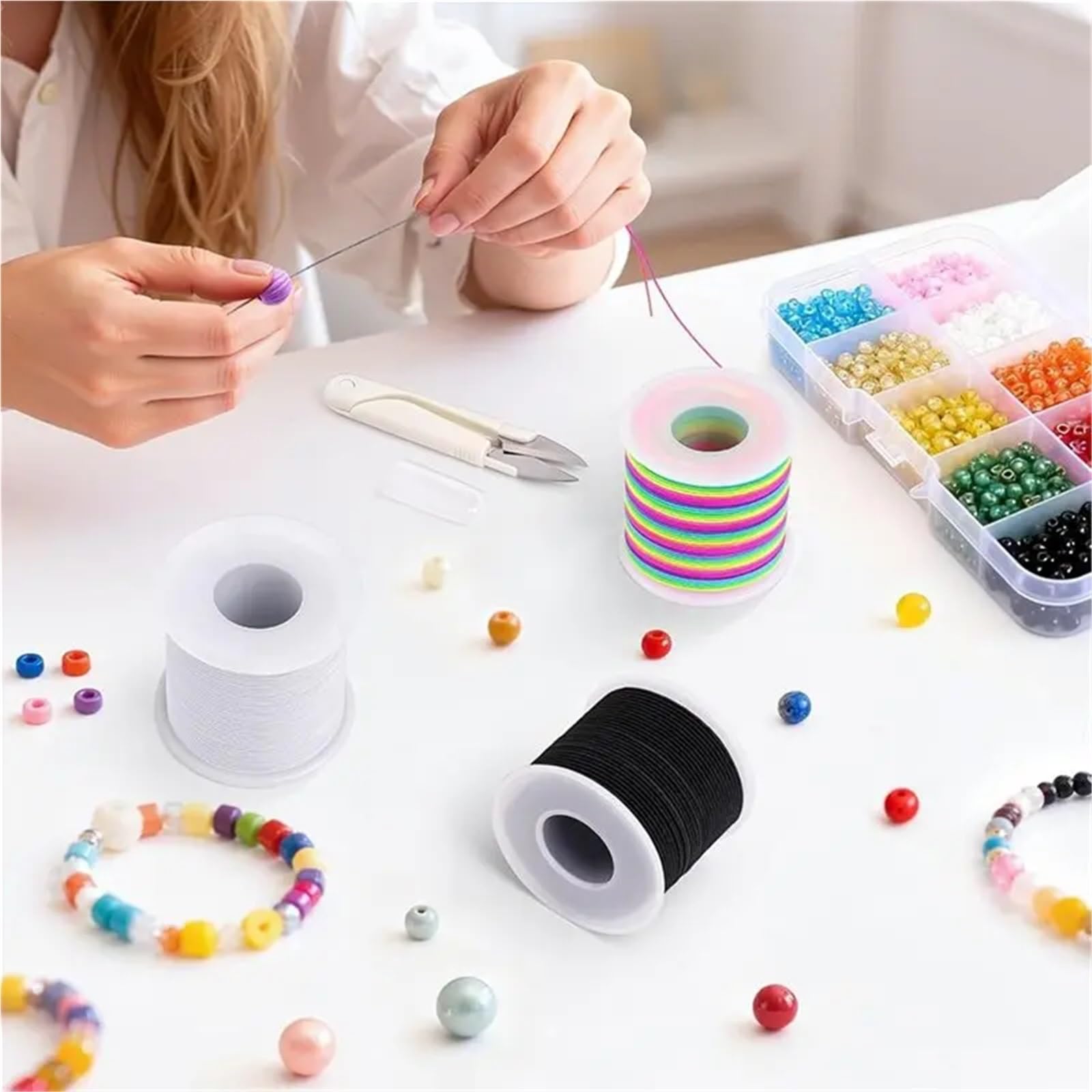 Cordon élastique pour bracelets de 1 mm - Cordon élastique pour la fabrication de bijoux