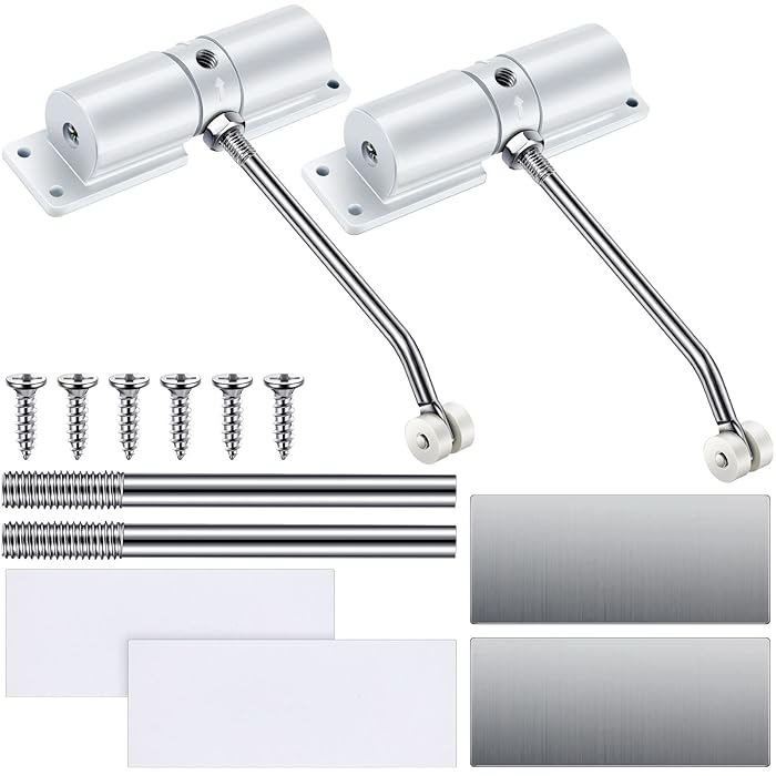 Buy 2 Pieces White Door Closer Automatic Safety Spring Door Closer Self