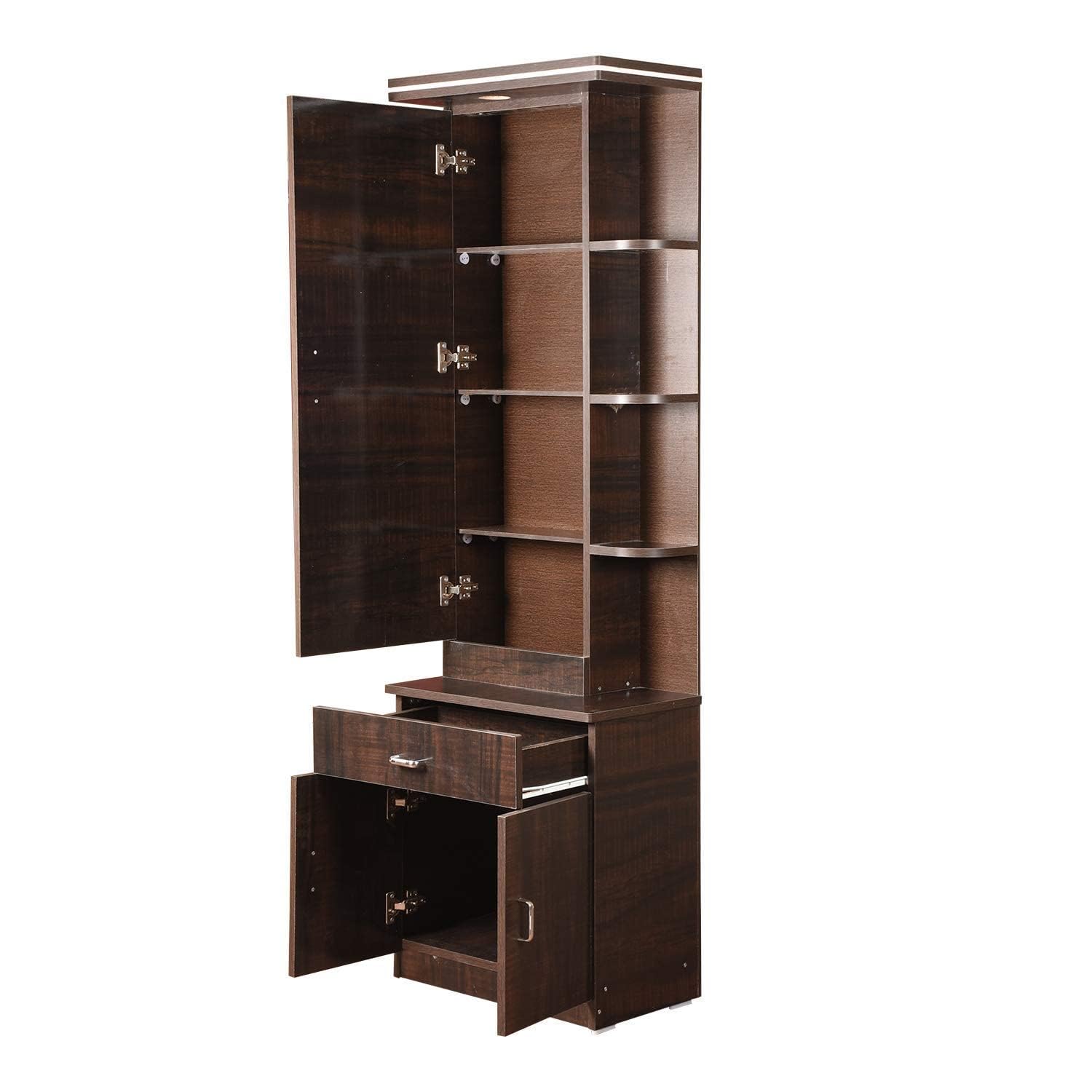CASPIAN Furniture Dressing Table with Shelves and Drawer || Make up Table|| Organizer for Room Engineered Wood Dressing Table Rainfrest Brown 72 * 13 * 24 3