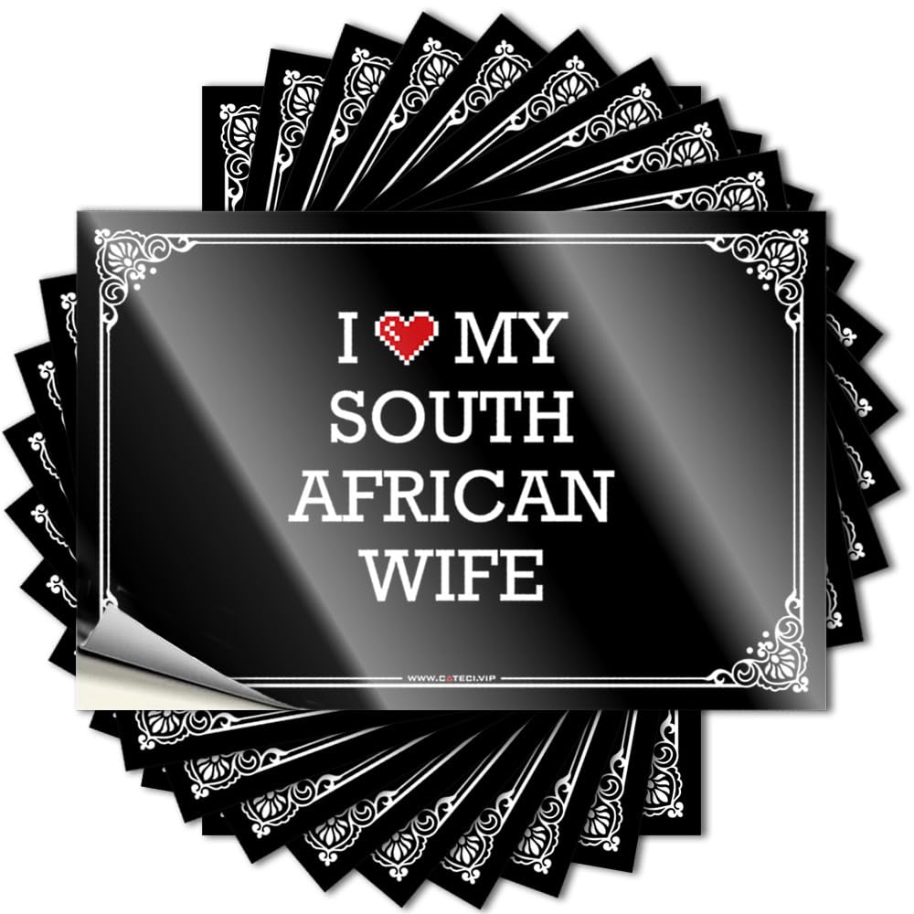 Quote Farmhouse Peel and Stick - I Love My South African Wife Case Snarky Waterproof Vinyl for Western(8X12CM)