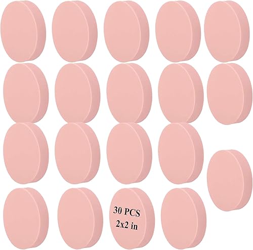 Miniatura 1 de ZOENHOU 30 bloques de tallado de goma rosa de 2 pulgadas, bloque de goma suave, bloques de sellado de goma redonda, bloques de linóleo de 0.4
