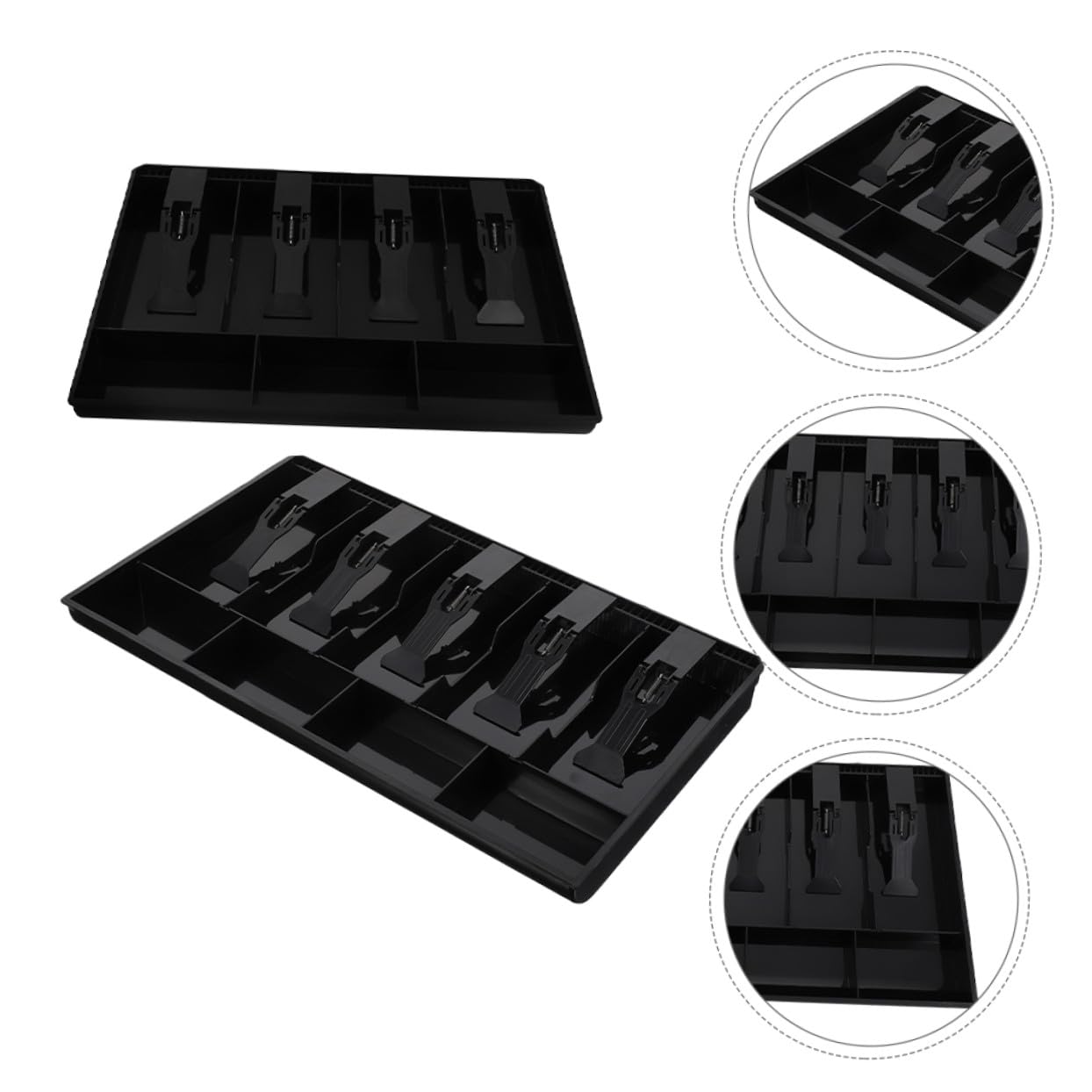 SHINEOFI 2piezas Caja De Almacenamiento De Escritorio Para Guardar Dinero Organizador De Monedas Con Clip Para Billetes Bandeja Para Cajón De Caja Registradora Para Oficina o Tienda