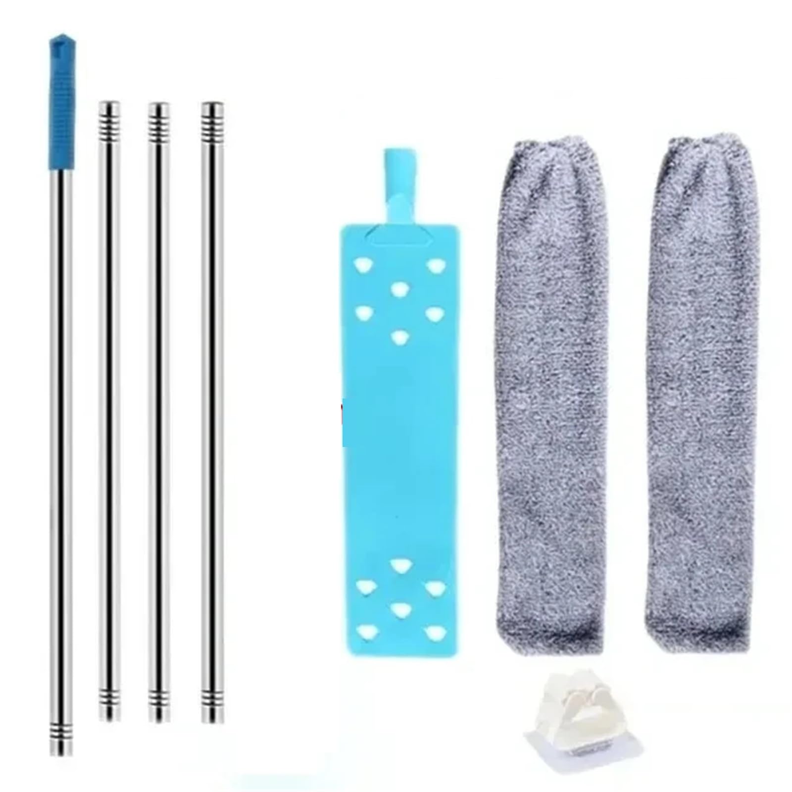 Plumero Fregona de Polvo Desmontable con Mango Largo, Limpiador Huecos for Suelo, Techo, Cama, Muebles, sofá, Herramienta Limpieza Integral Microfibra Flexible(220cm Mop4)