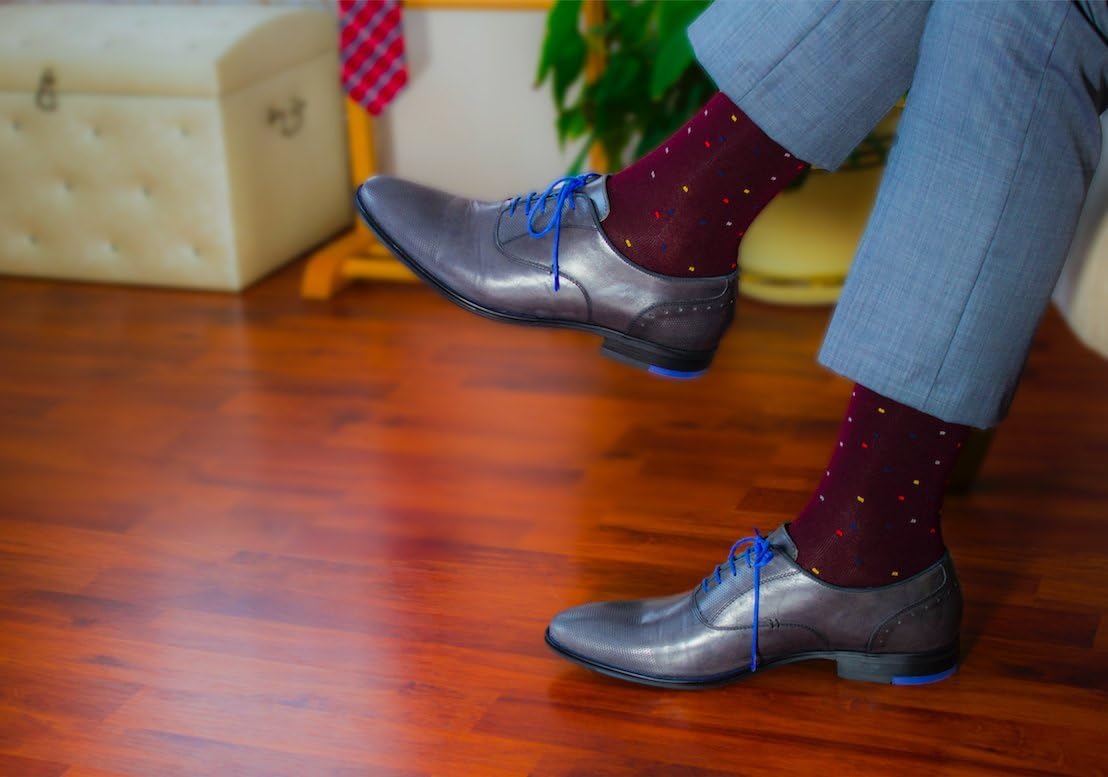 Hugh Ugoli Men's Rayon Dress Socks for Business, Trouser & Thin, Seamless, Crew Socks in Gift Box, Shoe Size: 7-12, 4-5 Pairs - Image 5