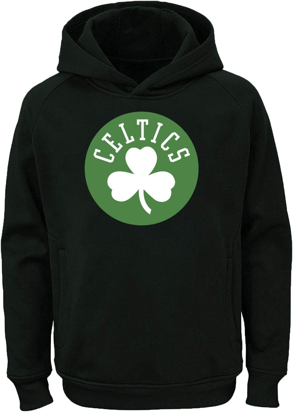 Outerstuff NBA Kids Youth 8-20 Alternate Color Polyester Performance Primary Logo Pullover Sweater Sweatshirt Hoodie (10-12, Boston Celtics Black)