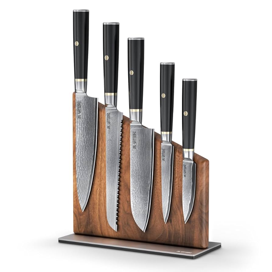 Amazon.com: Yatoshi Magnetic Kitchen Knife Block Set 6 Pcs