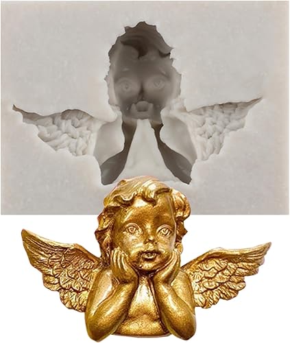 MINFEIDMS Molde de fondant de ángel para decoración de tartas, decoración de cupcakes, pasta de caramelo de chocolate, arcilla polimérica, juego de 1