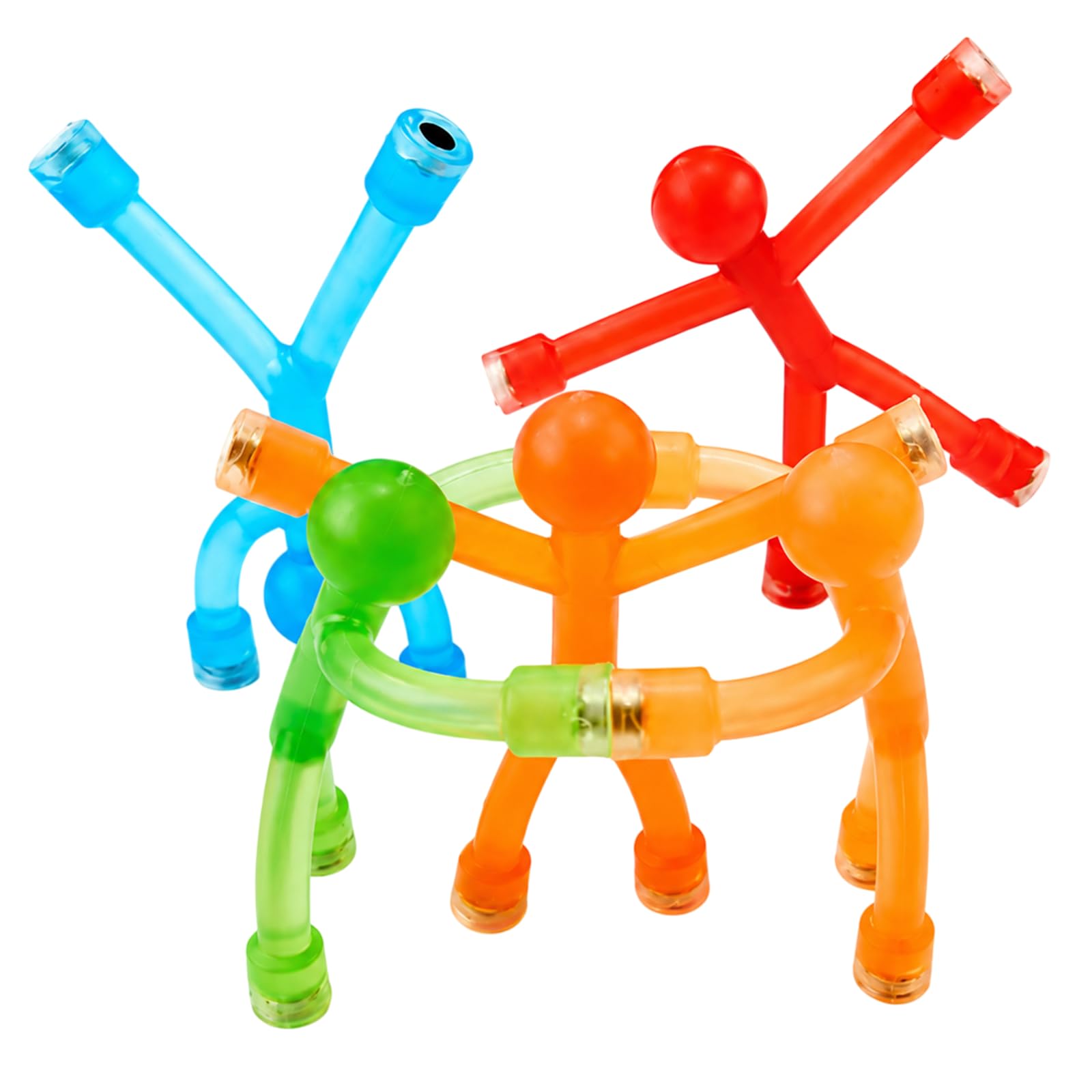 6 Pcs Magnetic Fidget Men Toys,Colorful Flexible Fridge Magnets,Sensory Stress Relief Desk Toys,Travel Toys,Party Bag Fillers,Refrigerator,Door