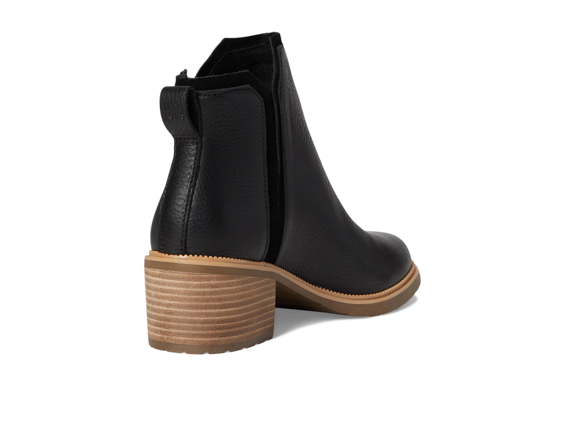 TOMS Hailey Buty Z Czarnego Skórzane Z Obcasem Dla Kobiet - EUR 38.5