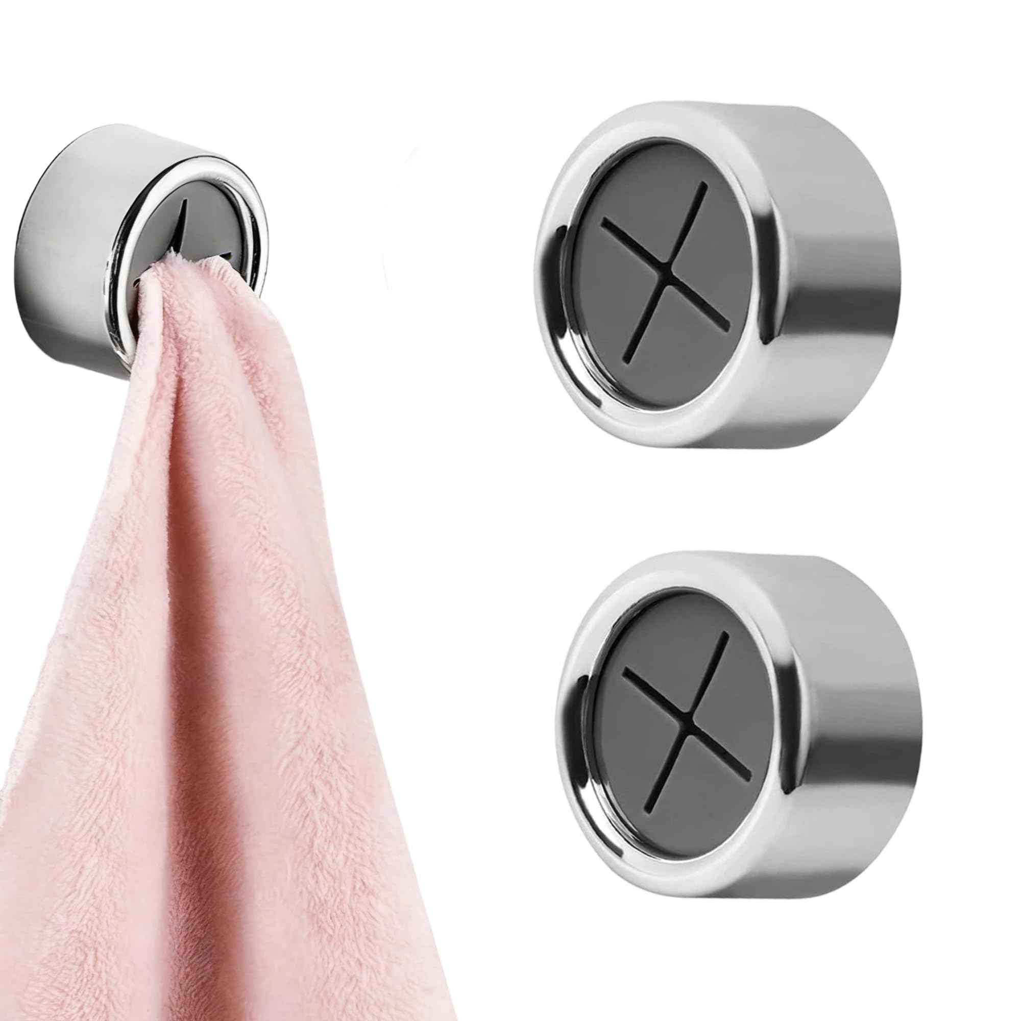 Elenviorina 2 Pcs Towel Holder Self Adhesive, Kitchen Towel Holder Tea Towel Holders No Drilling Wall Mounted Hooks for Bathroom Kitchen