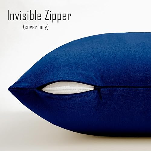 Miniatura 3 de Juego de 2 fundas de almohada decorativas de color azul rey de 16 x 16 pulgadas, juego de 2 almohadas azules reales para sofá, sala de estar, cama y