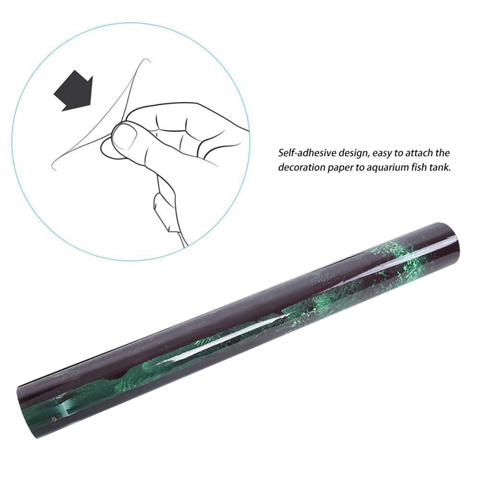 Cyrank Aquarium Background, PVC Adhesive Fish Tank Wallpaper Forest Backdrop Fish Bowl Poster Backdrop Decoration Paper for Home (35.83 * 19.69in)