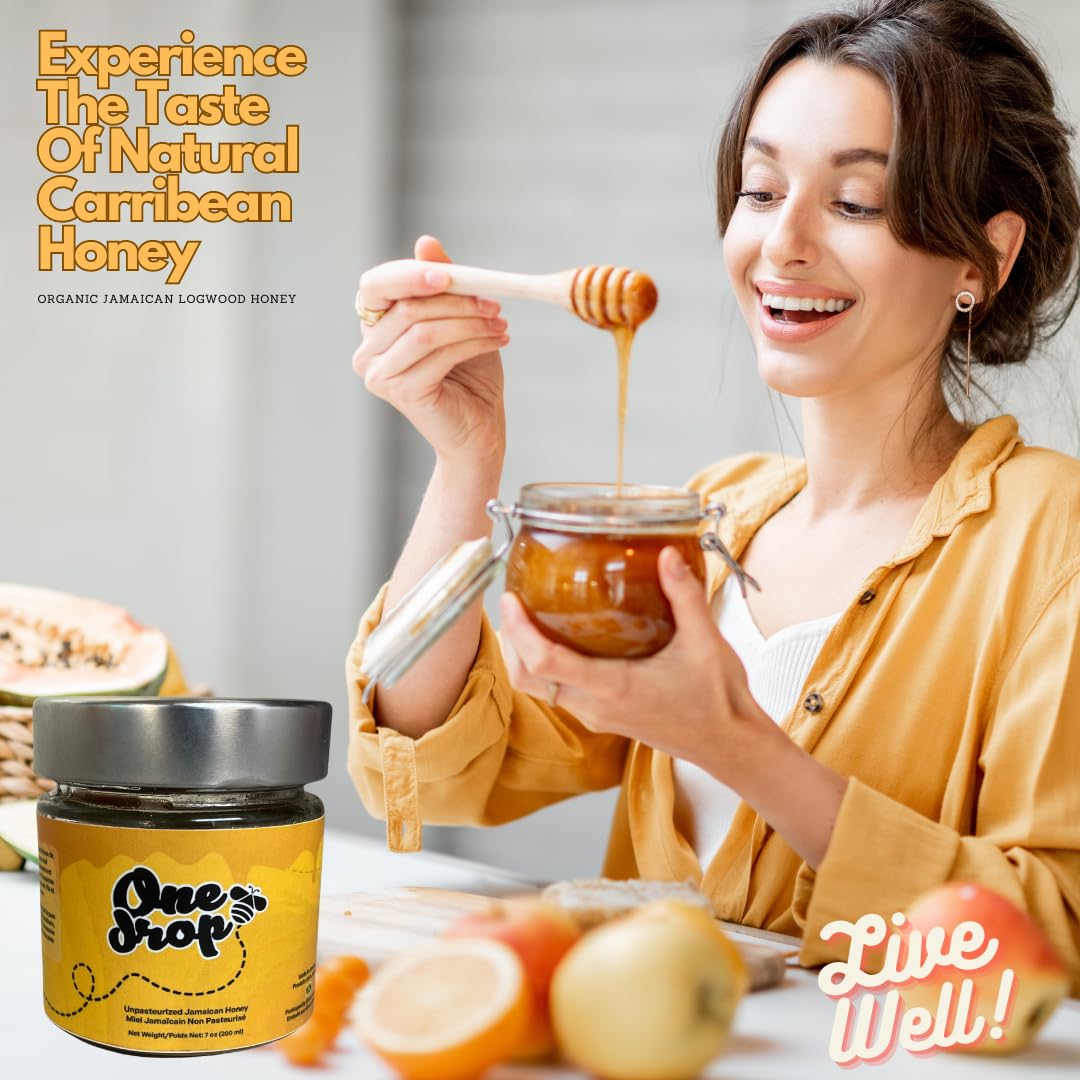 One Drop Jamaican Honey. [ Organic & unpasteurized ] High in