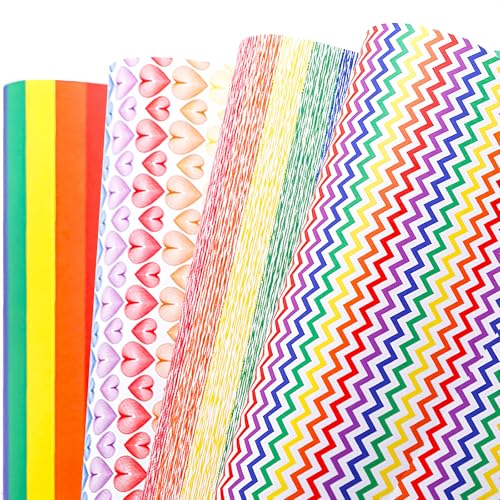 8 Sheets Wrapping Paper Sheets,Large Colorful Rainbow Gift Wrap Paper for Kids Adults Boy Girl Women Men Birthday,Valentine's Day,Easter,70 * 50cm Per Sheets