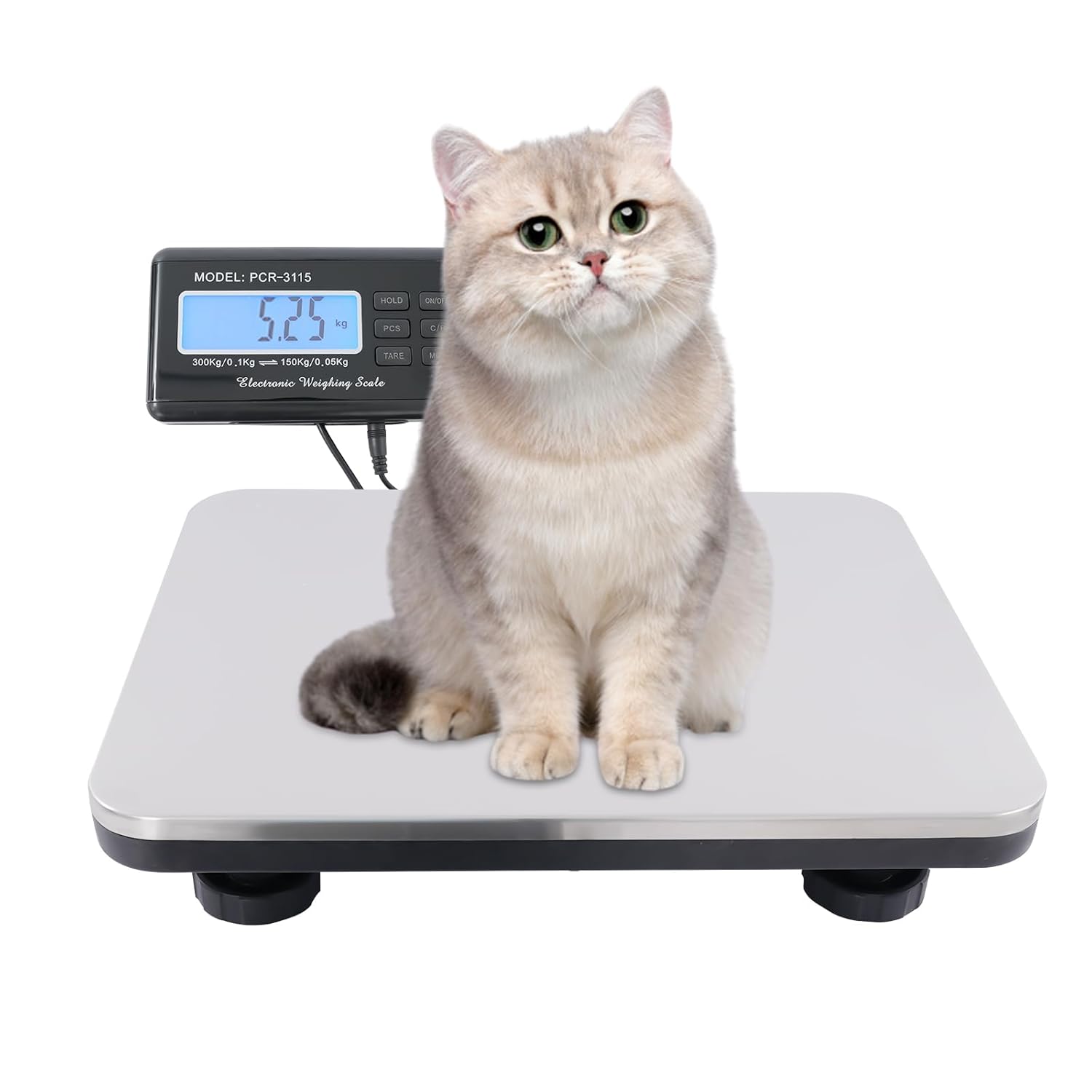 Digital Pet Scale for Accurate Weighing, Dog Scale for Large Pet & Animal with LED Screen, Three Weight Units (Kg, Lb, Oz) Large Platform Scales for Sheep, Goat, Pig, Shipping Packages