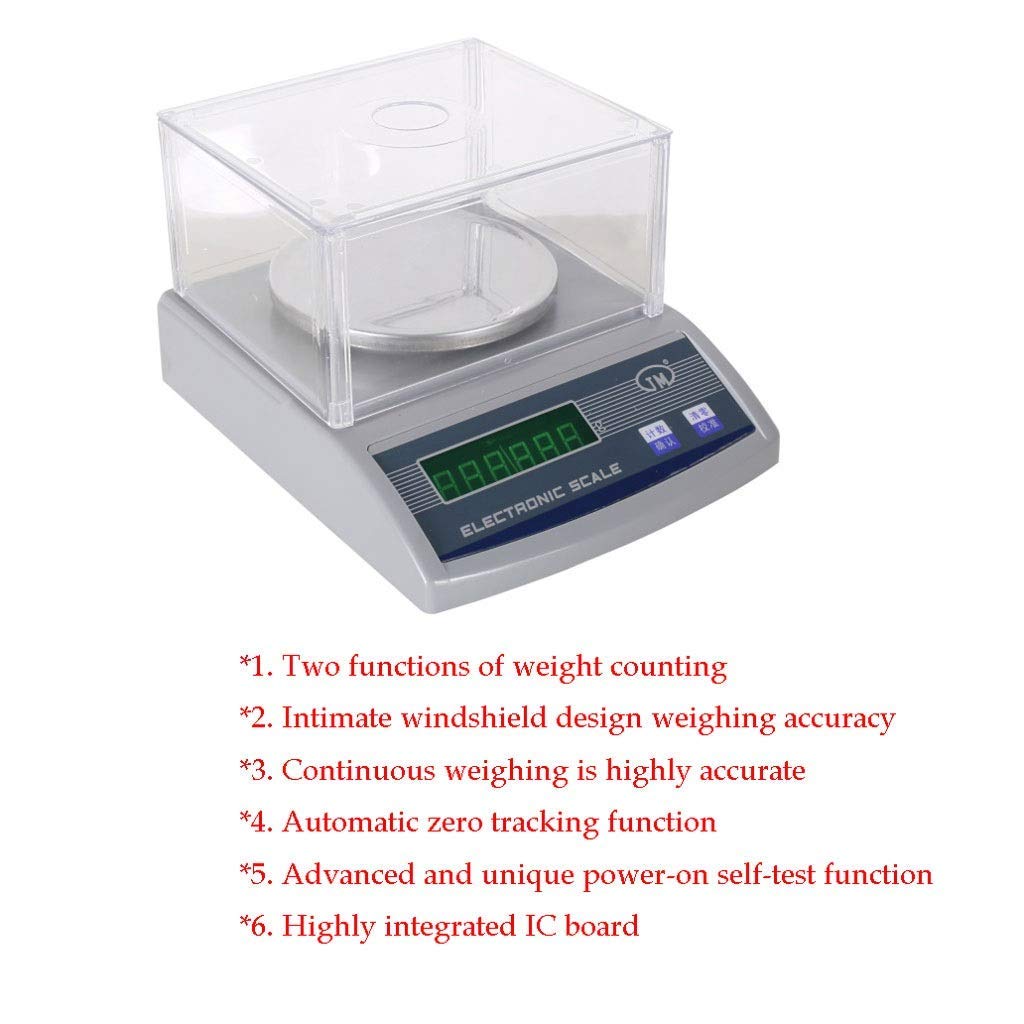 MRKU Báscula electrónica Báscula electrónica Digital 0,01 G LCD Balanzas analíticas de precisión para Laboratorio Básculas para joyería Básculas Escolares industriales
