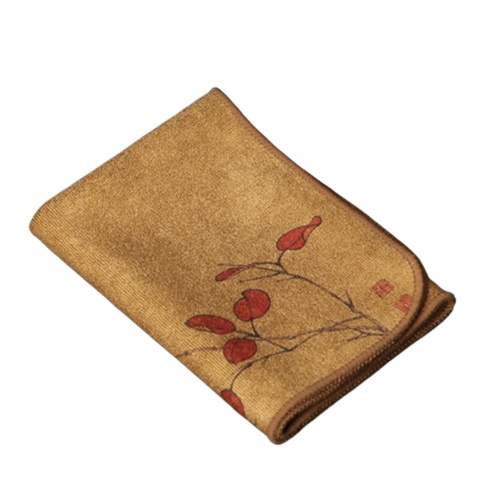 FGUJSUR Tea Towels Painted Tea Towel Absorbent Rag Thickened Table Cleaning Cloth Cotton Household Kitchen Dish Towels(Color6)