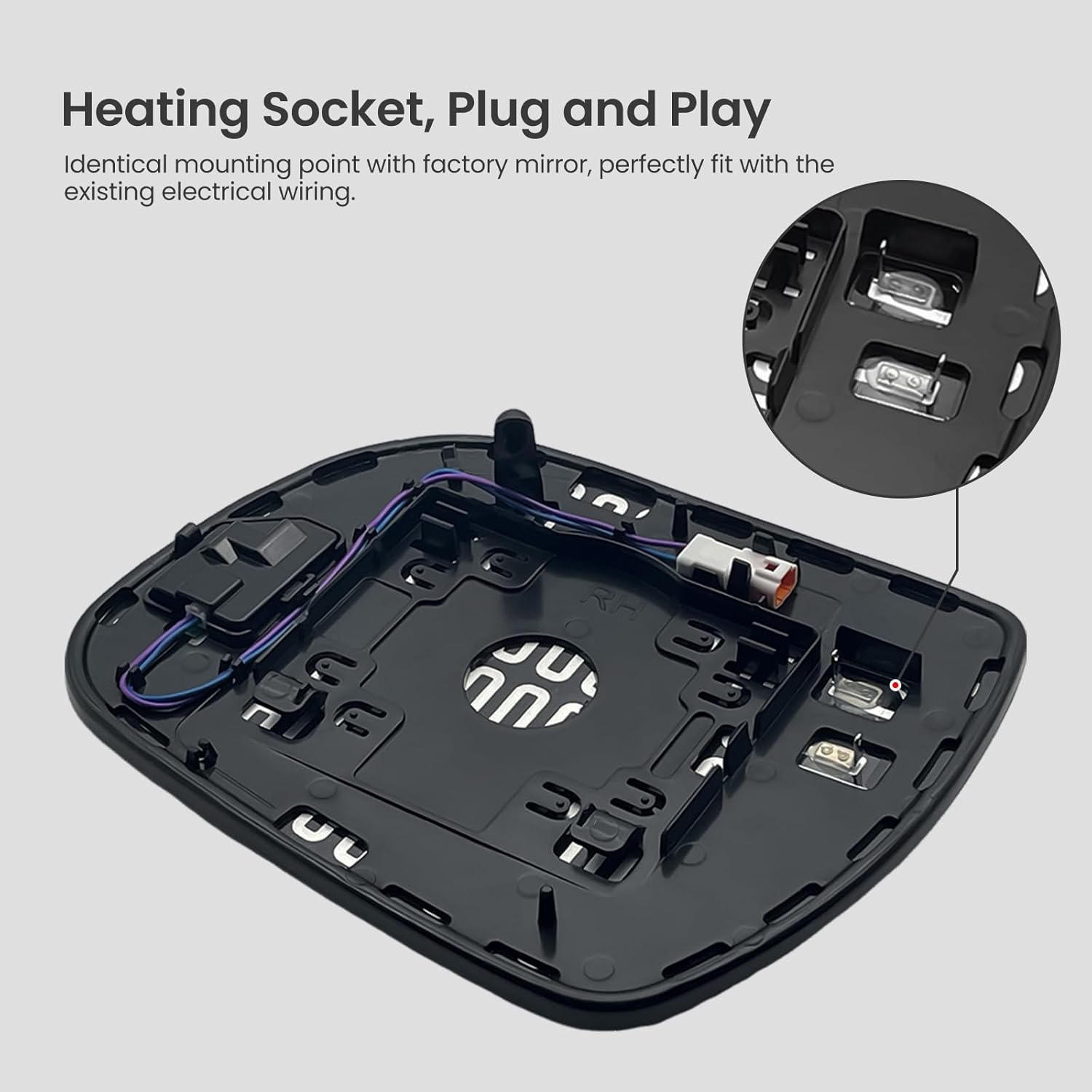 Passenger Side Mirror Glass Replacement for 2011-2020 Toyota Sienna - Heated with Blind Spot Detection (BSD), Wtih ABS Backing Plate,Replaces OE 87903-08040, 87903-08090（2 pin connector, not 4-pin）