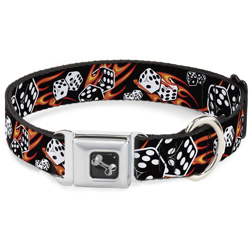Collier de chien os flaming dice large pour stopper l'inconfort des colliers étroits