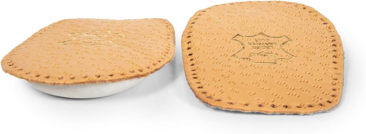 Heel Cushioning Shoe Insoles – Heel Support Cups – Vegetable-Tanned Leather and Soft Latex – Self-Adhesive Backing - Kaps Elflex – 1 Pair (Men/UK 10-12 / EUR 44-46)
