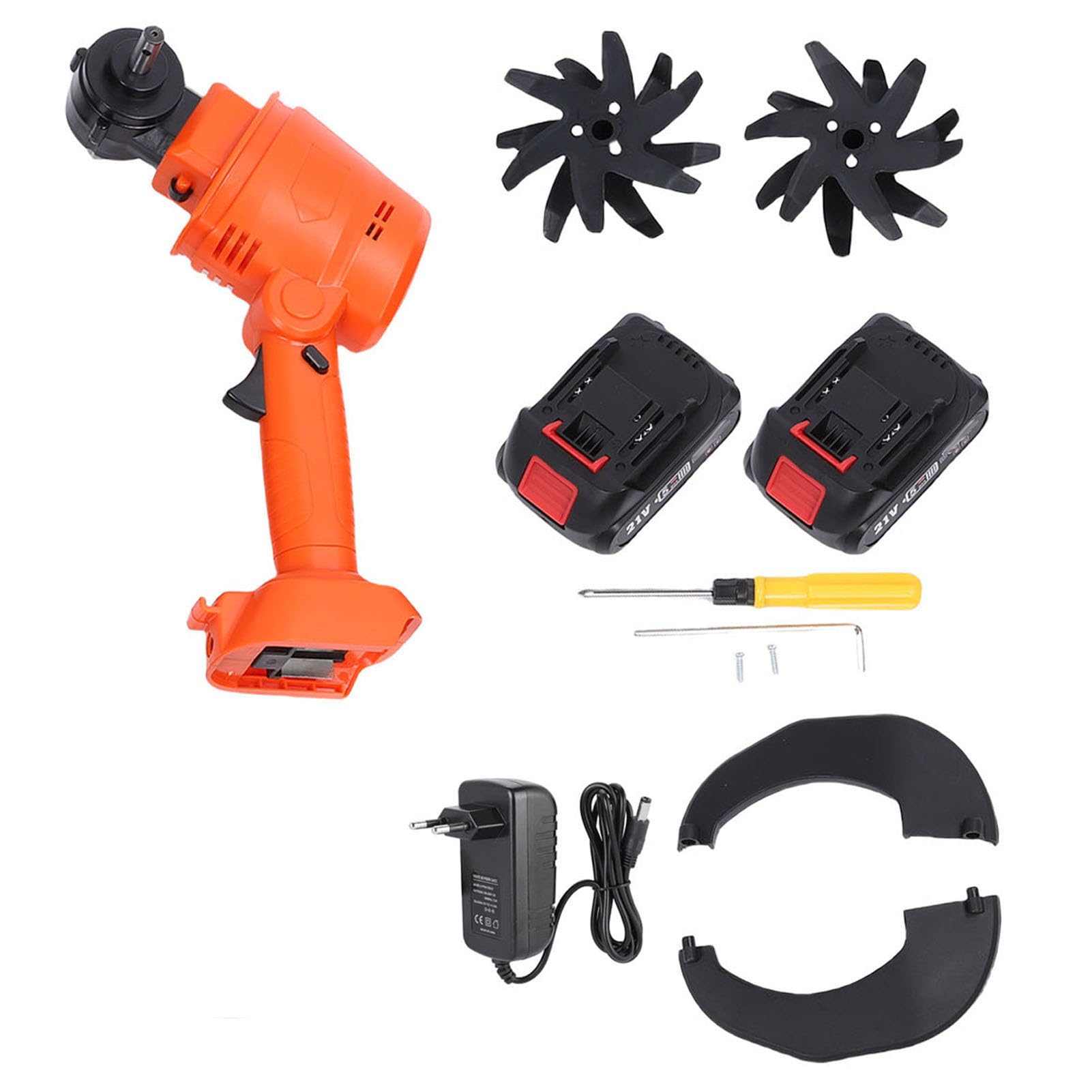 Fafeicy Motozappa Elettrica Senza Fili, Motozappa da Giardino Alimentata a Batteria, con Motore in Rame Aggiornato, Lame in Acciaio Al Manganese, per Giardinaggio, Terreno, Erbacce, (Spina europea)