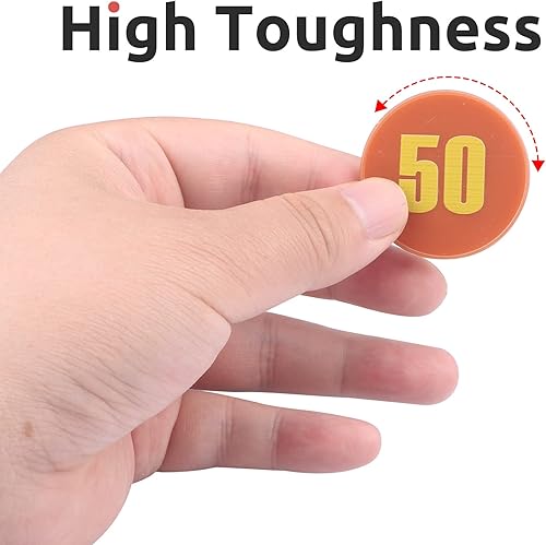 Miniatura 8 de Juego de 100 fichas de póquer  Monedas circulares de plástico de 1.58 pulgadas para juegos y contar, 0.16 oz cada una, accesorios perfectos para el