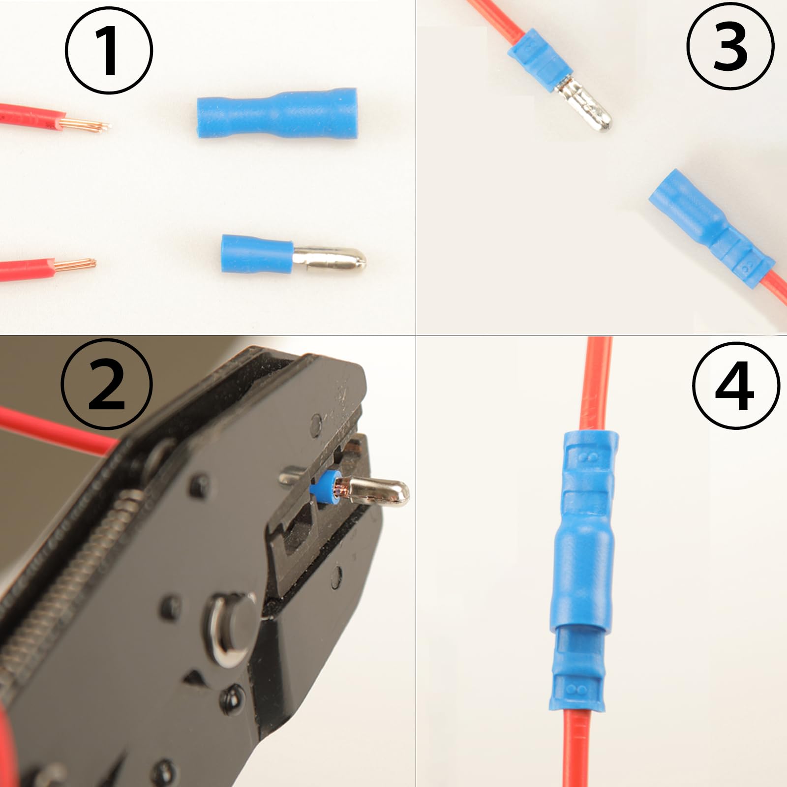 Kit de Conectores de Bala Macho y Hembra, Terminales Eléctricos para Automóvil y Motocicleta
