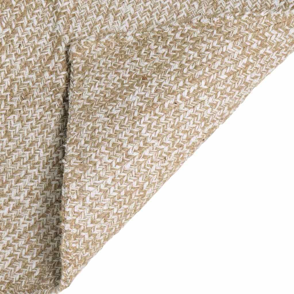 vidaXL Tapis de Zone Naturel et Blanc 120 x 120 cm Jute