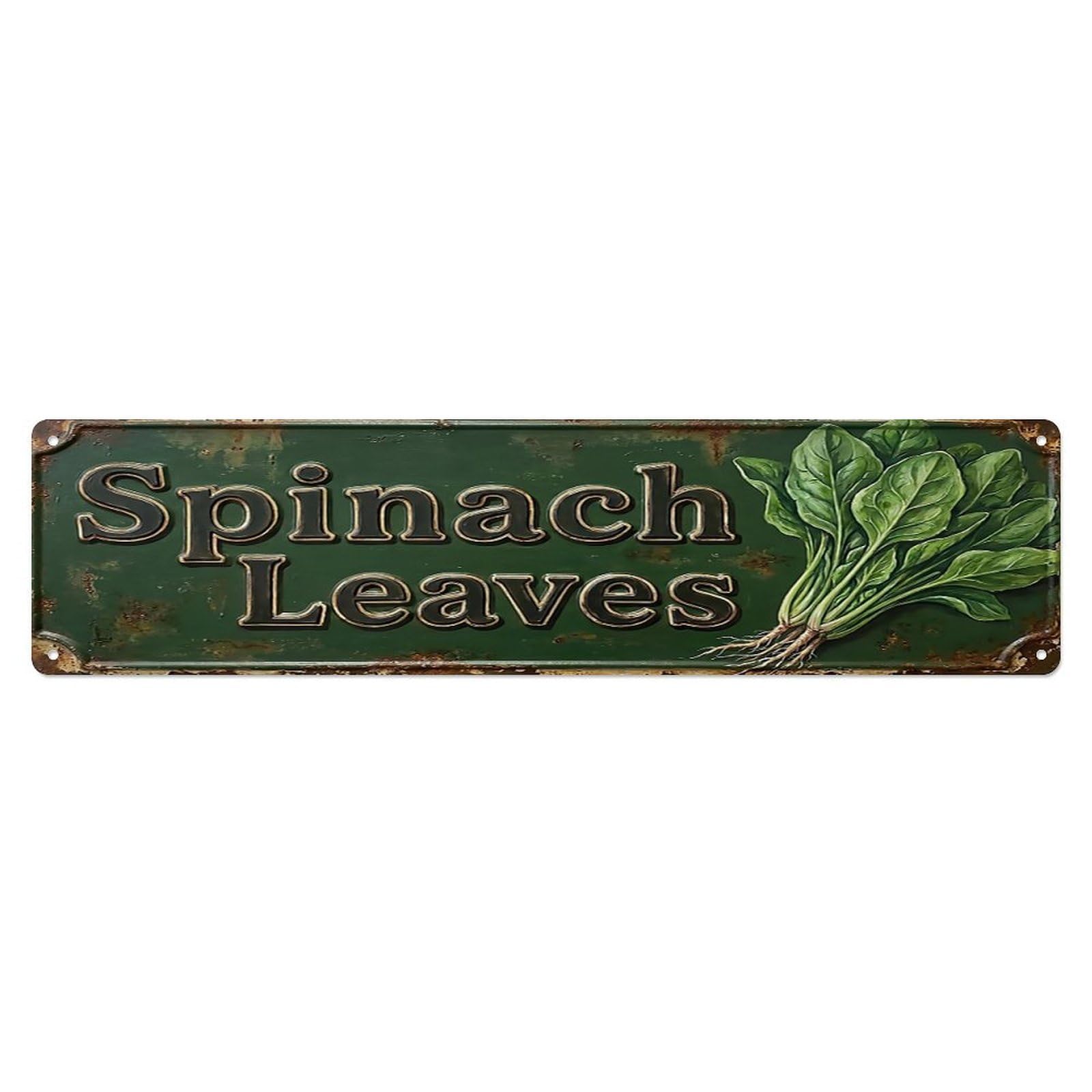 Vintage Spinach Leaves Iron Farmhouse Metal Tin Sign