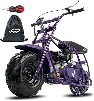 FRP Mini Dirt Bike GMB100 Basic, New 99CC Gas Powered Mini Bike 4-Stroke 3HP, Off-Road for Kids/Adult, Trail Up to 28 Mph, Weight Support Up to 220 LBS,Purple