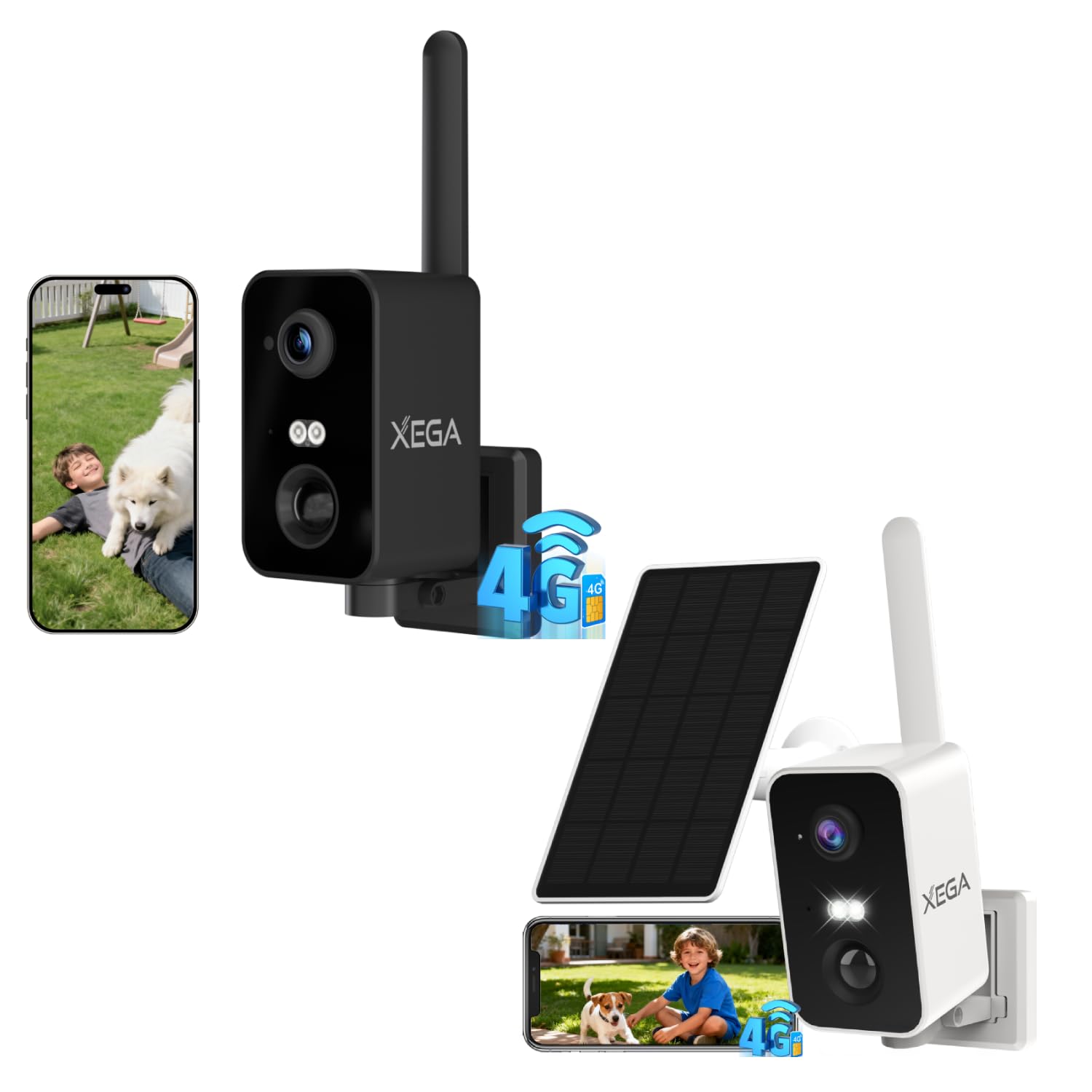 Caméra 4G extérieure sans fil Xega : surveillez sans Wi-Fi grâce à la batterie 10000mAh
