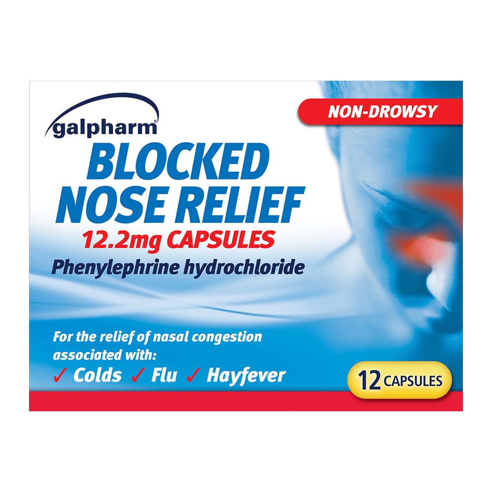 Galpharm Blocked Nose Relief 12.2Mg Capsules 12 Pack- Relief Of Nasa