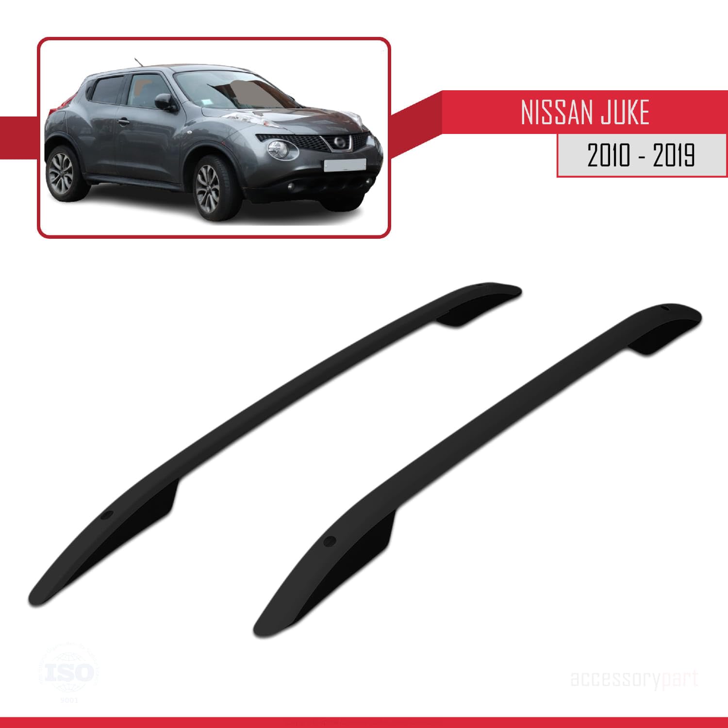 Kompatibel mit Nissan Juke (F15) 2010-2019 (Kurzer Radstand L1/H1) Dachreling Dachträger Gepäckträger (Klebemodell) Schwarz