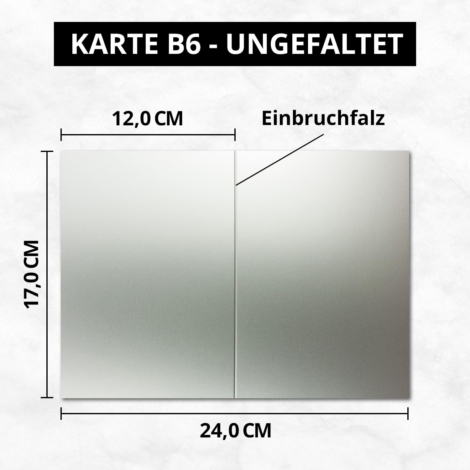 Pack de 700 tarjetas plegables B6 – Plata metalizadas – Tarjetas dobles en blanco – 12 x 17 cm – muy estable – Apto para impresora – Serie: FarbenFroh