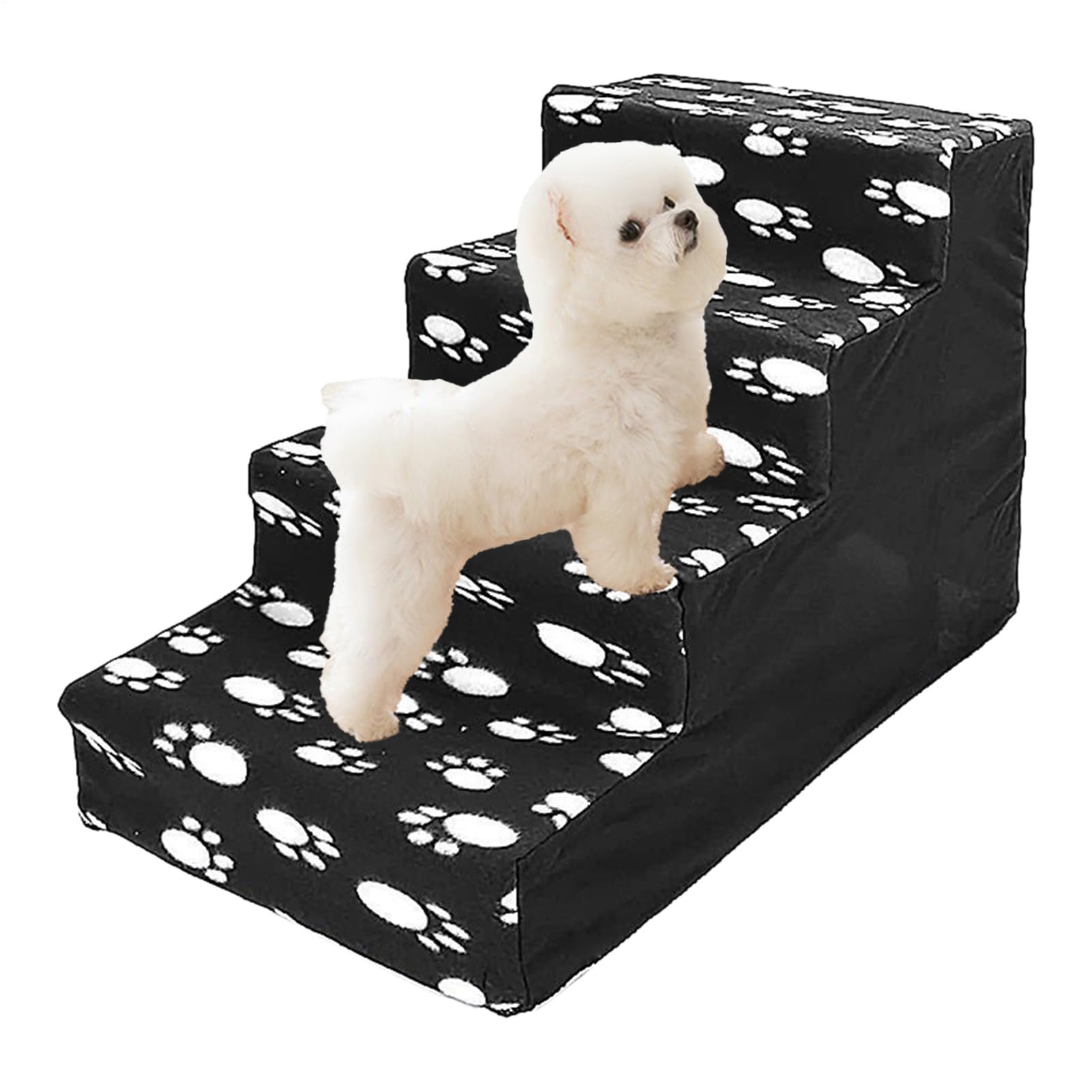 Escaliers pour chiots pour lit à 4 étapes en flanelle confortable