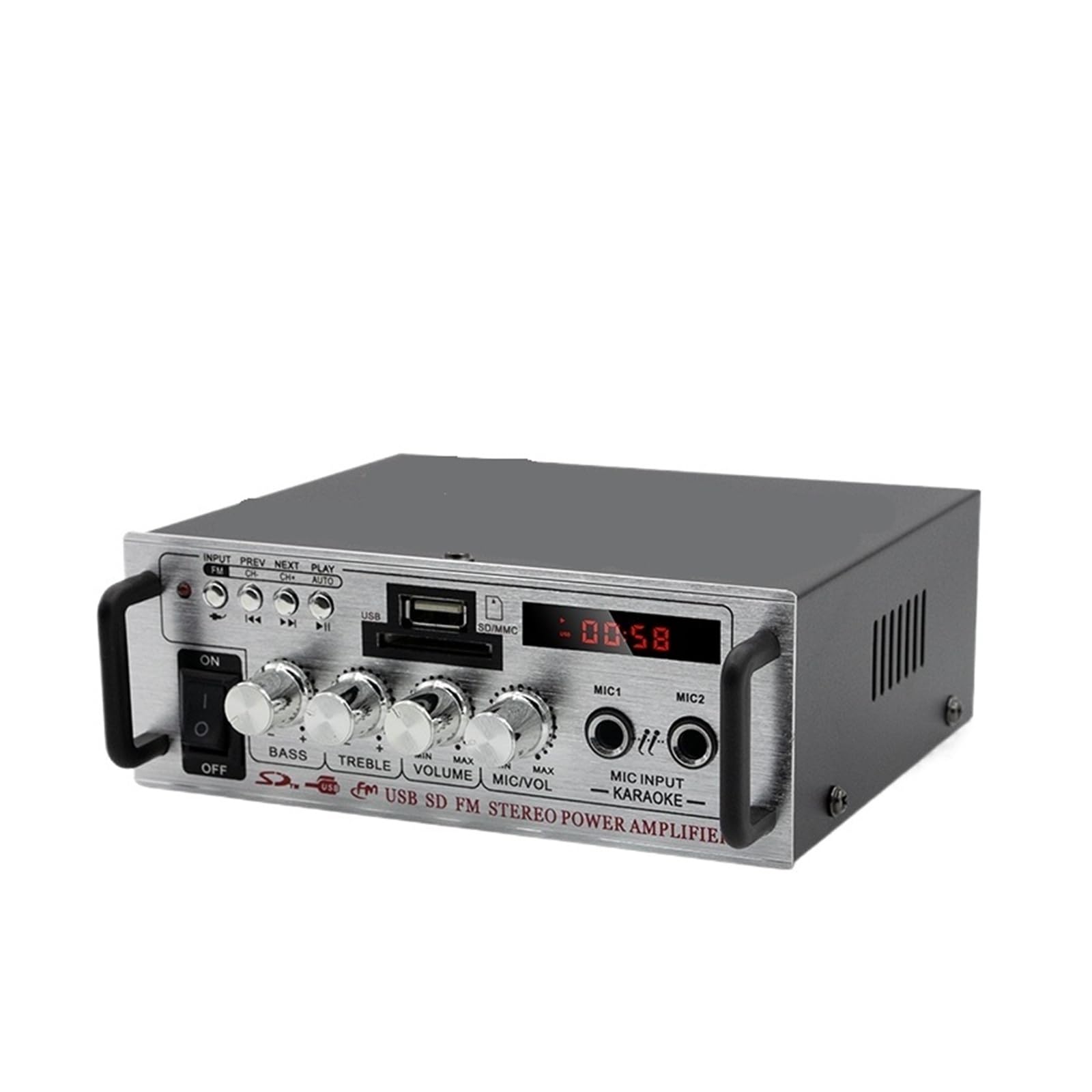 Wzmacniacz audio, Wzmacniacze samochodowe 400 W, 2-kanałowy dźwięk przestrzenny Bluetooth 5.0, pilot zdalnego sterowania FM USB do domu, karaoke