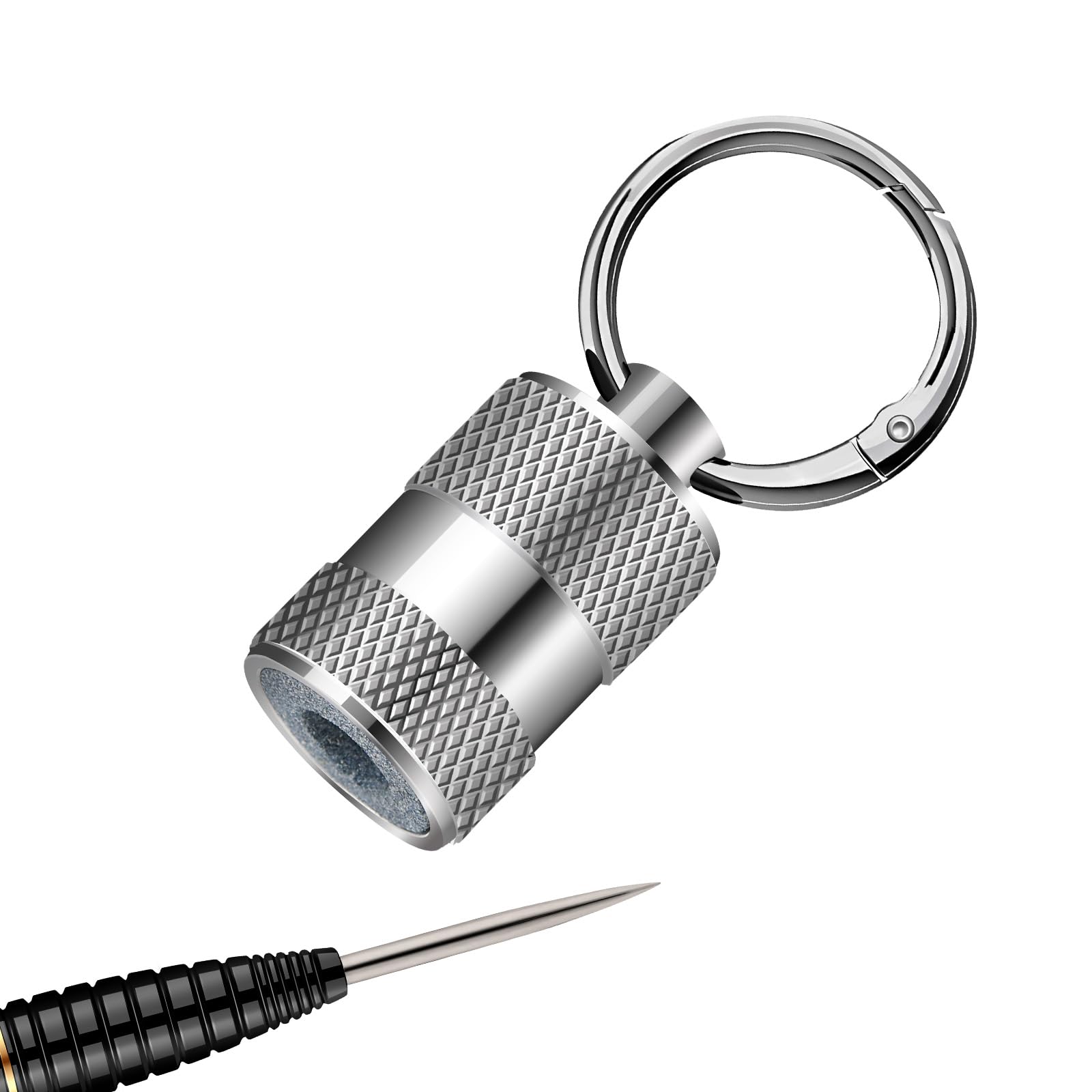 HUANQU Keyring Dart Sharpener Stone，Portable dart sharpener for Steel Tip Dart Point,dart tips tungsten sharpener,Professional Dart Sharpening Tool,Keep Points Sharp Durable Darts Accessories