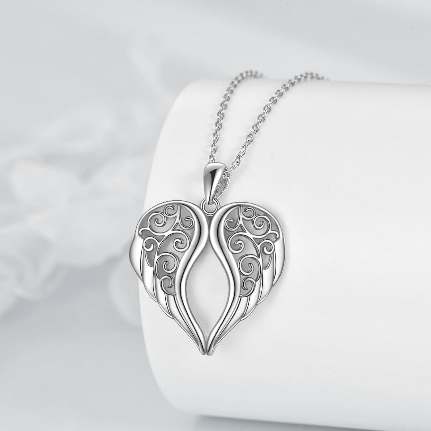 YFN Angel Wings Necklace Sterling Silver Guardian Angel Necklace Wings Pendant Jewelry for Women Gifts - Image 5