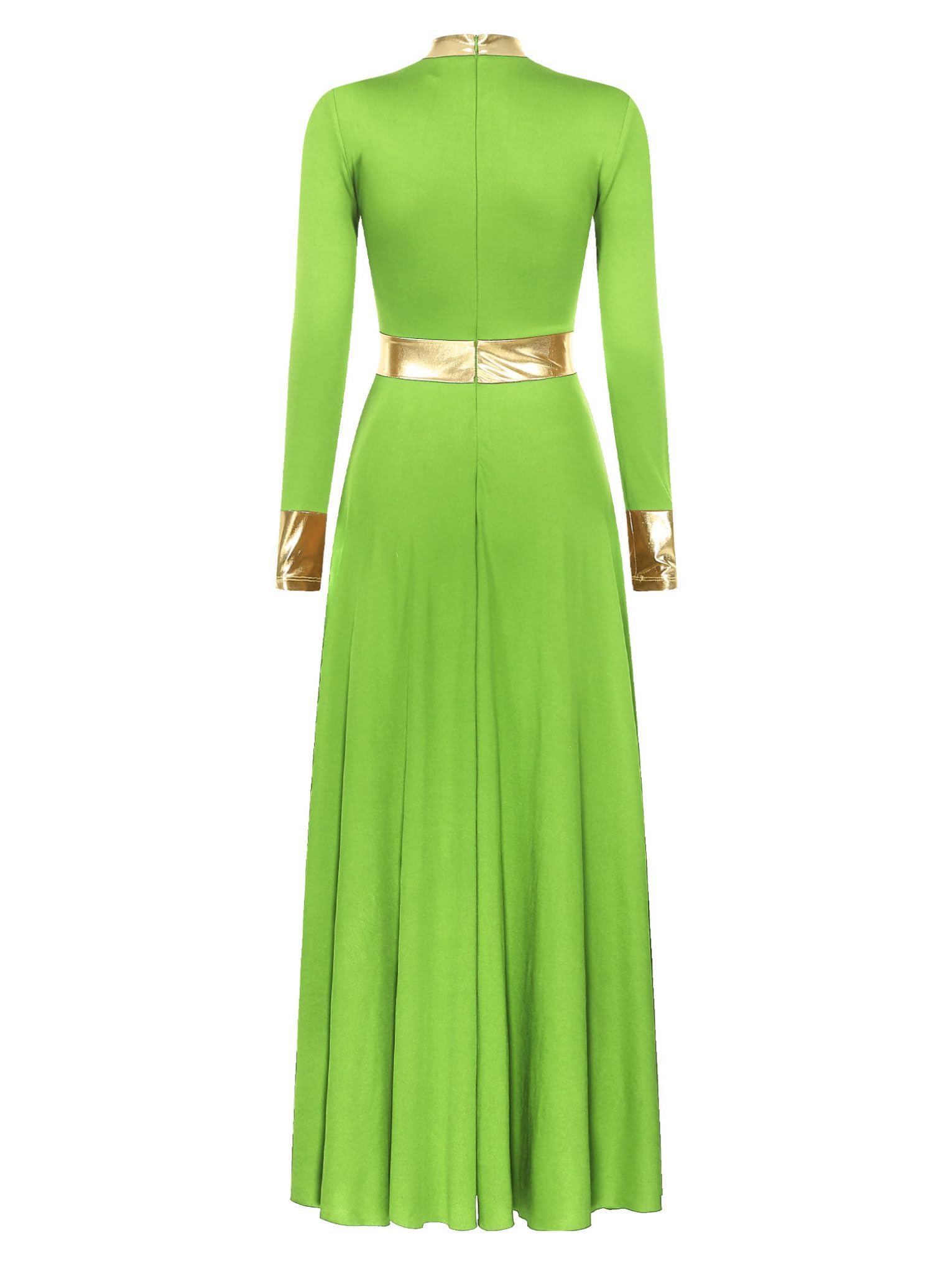 JanJean Women Lyrical Dance Dress Metallic Patchwork Worship Praise Dance Tunic Overlay Applique5# Large