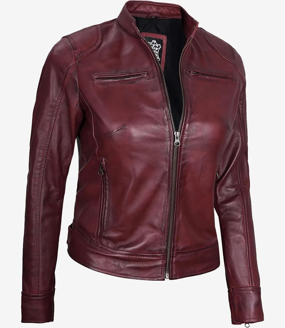 Blingsoul Real Leather Jacket Women - Cafe Racer Style Womens Leather Jackets - Image 4