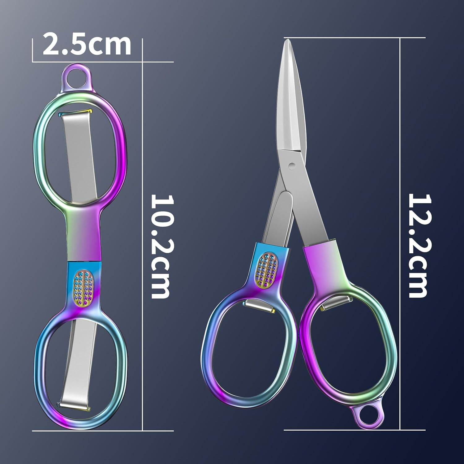 Folding Stainl Steel Portable Mini Travel Scissors, Safety Foldable