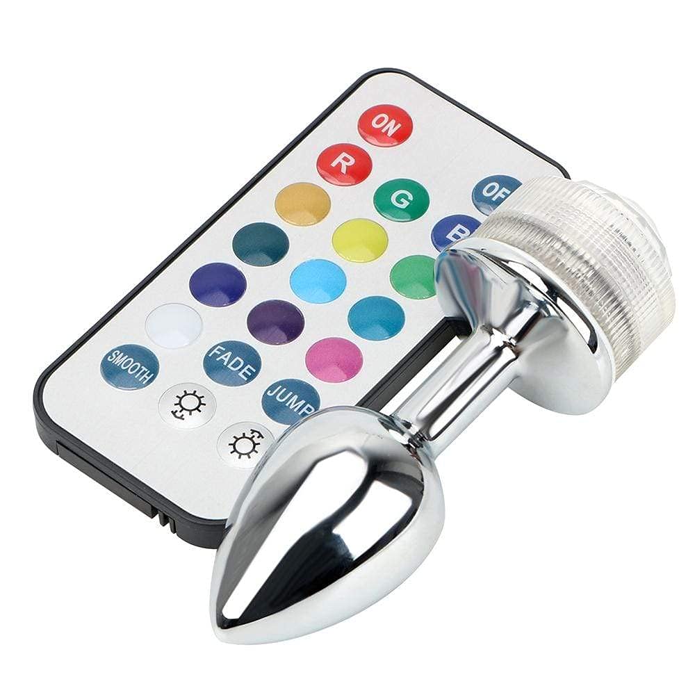 Behorny Butt Plug With Remote Control Changing Lights