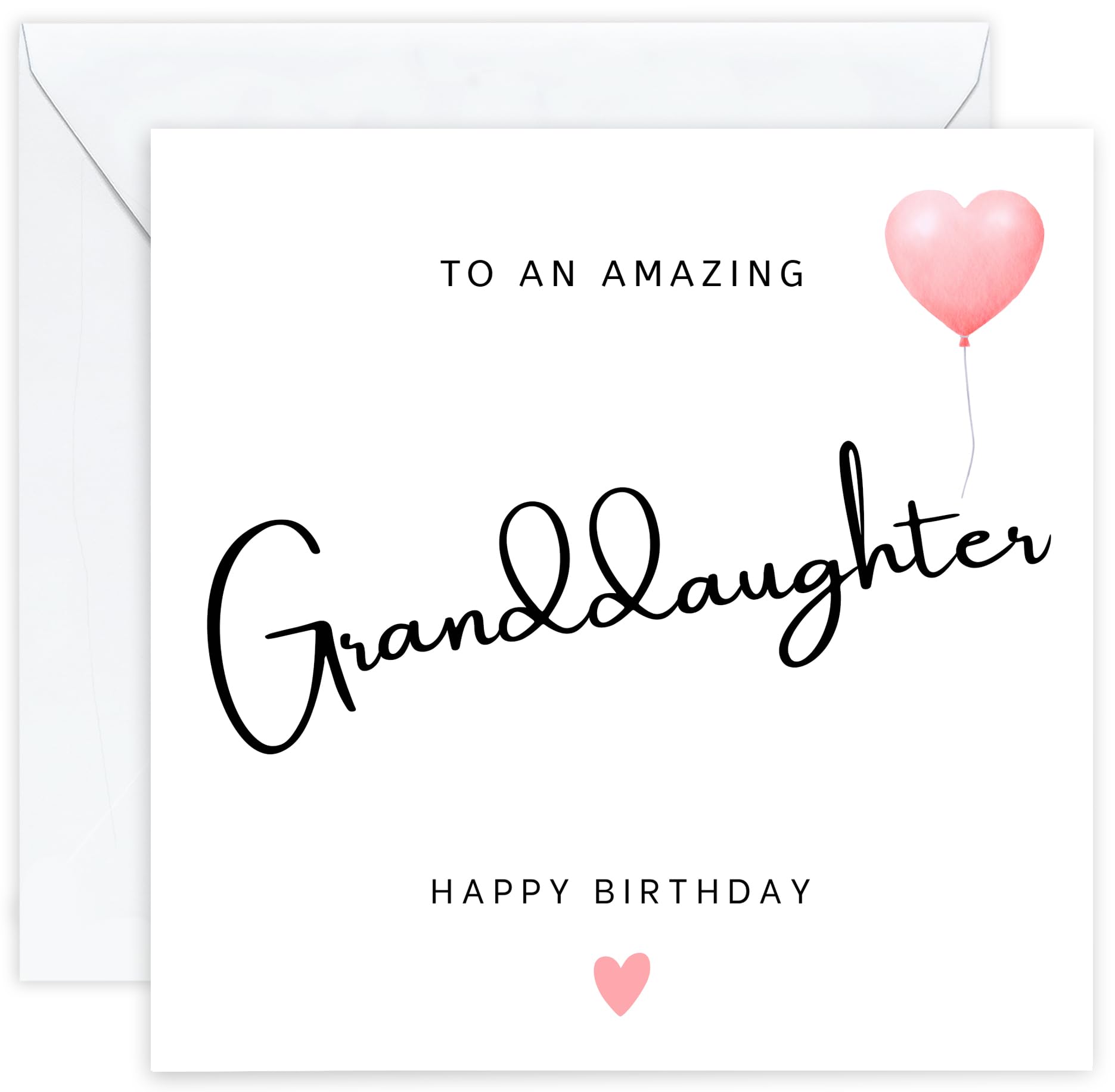 Personalised Granddaughter Birthday Card – Elegant Birthday Card for Granddaughter with Customised Message on Premium 350gsm Cardstock, Ideal from Grandmother or from Grandfather (Granddaughter)
