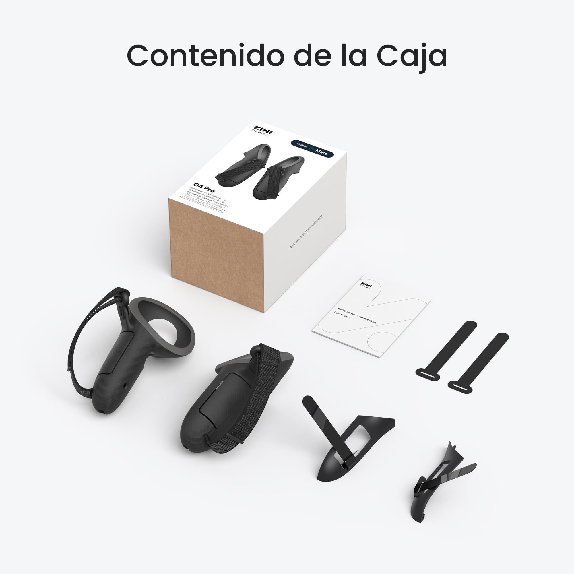 KIWI design G4 Pro Empuñaduras de Controlador Compatibles con Meta Quest 3/3S, Acreditadas por Meta