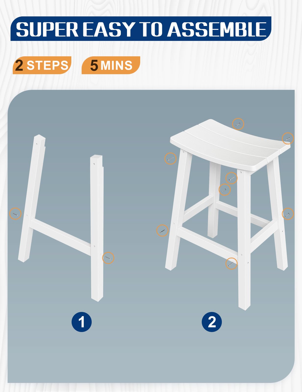 S Set Of Weatherproof 400lb Capacity Outdoor Saddle Seats Bar